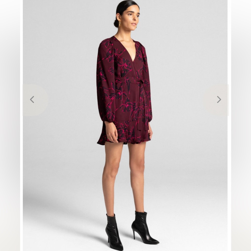 A.L.C Embry Dress in Bordeaux & Black